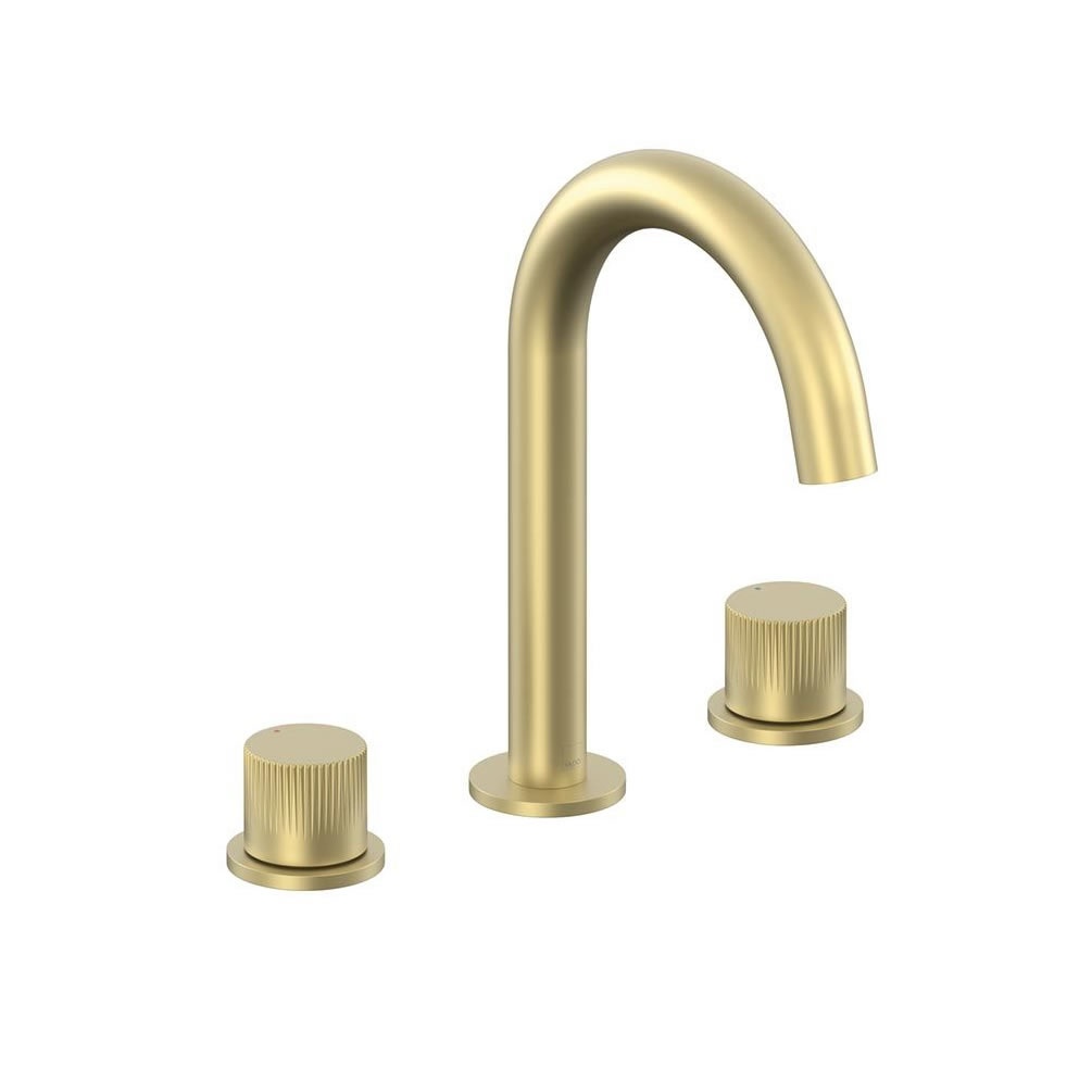 Vado Safari Leverless Satin Brass 3 Tap Hole Basin Mixer